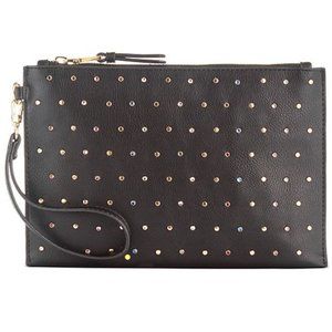 INC Molyy Pouch Wristlet (Black & Rhinestone)
